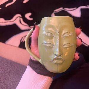 Unique Green Goddess Face Mug